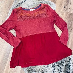 Altar’d State Red Peplum Sweater